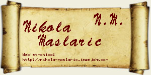 Nikola Maslarić vizit kartica